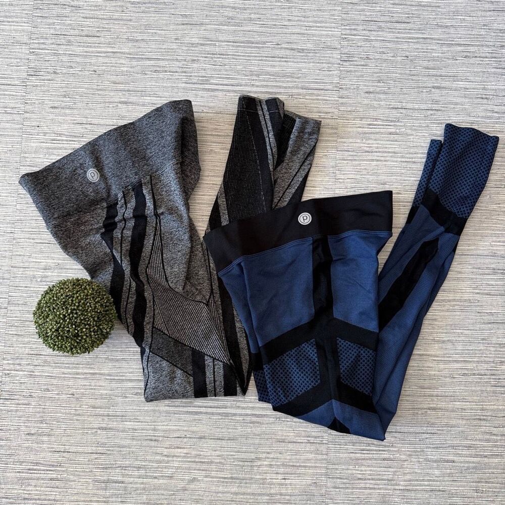 Pure Barre High-Waisted Seamless Panelled Contouring Leggings Set Size Medium F